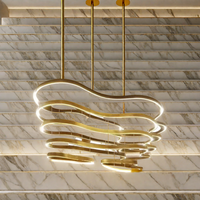 Lustre de terrasse en forme de hall d'hôtel contemporain pour Villa Club Mall Hall Éclairage LED personnalisé Escalier de salon en duplex