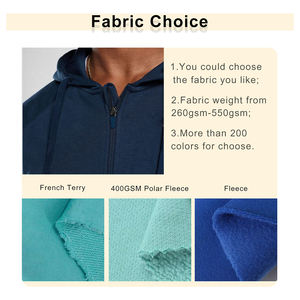 Wholesale Customized Screen Printed Cotton French Terry Drawstring Autumn Hoodies Oversized Thick Men Vintage <b>Zip</b> <b>up</b> <b>Hoodie</b> - Product Image 2