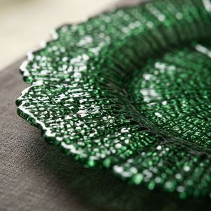 <b>Plastic</b> 13" Charger Plates <b>Set</b> 12 Hunter Green Reef Disposable Chargers <b>Dinner</b> Party Wedding Holiday Bulk Events - Product Image 4