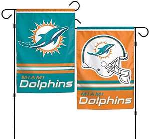 Bandiera da Giardino dei Miami Dolphins, 100% Poliestere, Doppio Lato, Spedizione Rapida - Product Image 1