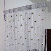 Rideau de porte linéaire à roses, très populaire, pour la maison, la décoration de séparation, vente en gros, pour salon de beauté et bureau, rideau de porte à franges