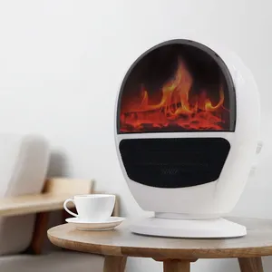 Calentador de chimenea de llama 3D, Mini calentador eléctrico de escritorio para el hogar, estufa de invierno, radiador, soplador de aire caliente para dormitorio de oficina