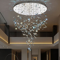 Lampe suspendue pour salon, lustre moderne de luxe en forme de papillon, luminaire suspendu en cristal LED pour la maison, le hall d'hôtel, le restaurant