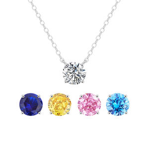 Collier pendentif femme en argent sterling 925 de haute qualité Solitaire VVS1 Moissanite 6mm certifié GRA - Product Image 1