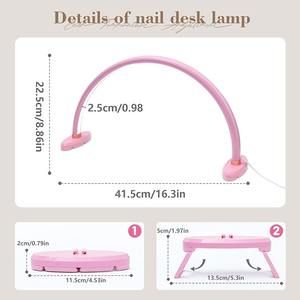 <span class=keywords><strong>Lampe</strong></span> de bureau LED pliable pour manucure, 31 pouces, avec support pour téléphone, lumière <span class=keywords><strong>professionnelle</strong></span> pour techniciennes en ongles - Product Image 2