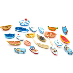Khu Vườn Cổ Tích Bức Tượng Nhỏ Nhà Búp Bê Miniature-Boats-Crafts Thuyền Câu Cá Nhỏ