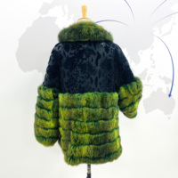 Manteau en fourrure de renard véritable tendance pour femmes, long, à motifs mélangés, veste en fourrure patchwork à la mode