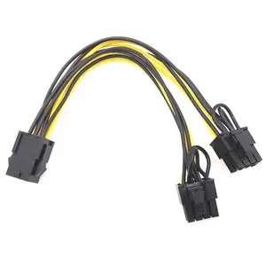 坎特尔6 + 2针Pcie电源电缆PCI-E PCI Express ATX 6针至双8针分离器pcie分离器计算机线