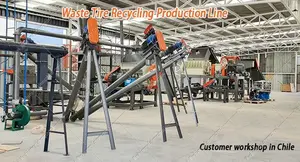 100 Ton Tyre Recycling Plant Automatic Recycling Old Vehicle Tyres Scrap Rubber Tyre Recycling Machine