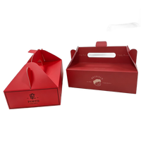 Caja de Regalo Premium con Impresión UV a Color, Empaque de Cartón Dorado con Efecto de Estampado en Lámina Dorada para Papel de Grado Alimenticio, Pastelería, con Asa