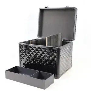 Casing Grooming Pengunci Klasik Kotak Grooming Aluminium Berkuda Berkuda untuk Kit Perawatan dan Aksesori