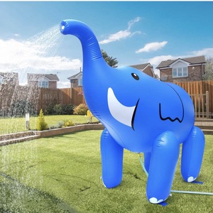 Pink Inflatable Elephant Water Sprayer Outdoor Lawn Toy For Kids And Teens - Product Image 2