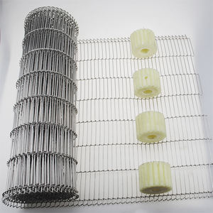 2025 en popüler hafif paslanmaz çelik tel Mesh merdiven düz esnek konveyör bant - Product Image 5