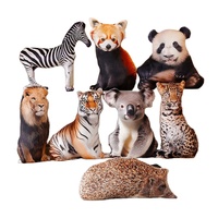 Peluche imprimée animaux de la forêt (Tigre, Lion, Panda, Koala, Gorille, Raton laveur, Ours brun) 31cm-50cm