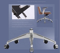 Moderne apparence base en aluminium dossier haut avec boutons chaise en bois design avec roulette