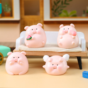 Mini-ornements en résine 'you happy duck', figurines de cochon mignonnes, petits cadeaux exquis, collection 'a generation of hair' - Product Image 1