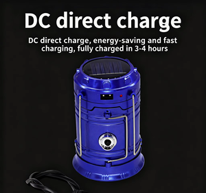 Solar-powered LED <b>Camping</b> Lantern Waterproof <b>Rechargeable</b> Portable Outdoor Multi-functional Tent Flashlight Spotlight - Product Image 1