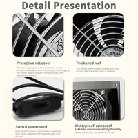 Ventilateur de refroidissement motorisé à flux axial silencieux 12V DC solaire puissant en plastique pour l'extérieur, les enclos pour animaux, les armoires industrielles et la ventilation