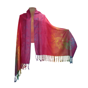 <span class=keywords><strong>Sciarpa</strong></span> con frange scialle in <span class=keywords><strong>seta</strong></span> caisley Jacquard <span class=keywords><strong>Cashmere</strong></span> da <span class=keywords><strong>donna</strong></span> in tessuto colorato arcobaleno vivido - Product Image 4