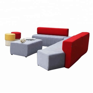Ensembles de canapés en cuir synthétique pour salles de réunion, mobilier de réception, canapé de bureau à dossier haut - Product Image 1