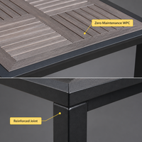 Table en WPC de 80 cm avec cadre noir, plusieurs combinaisons disponibles pour une utilisation spéciale en extérieur