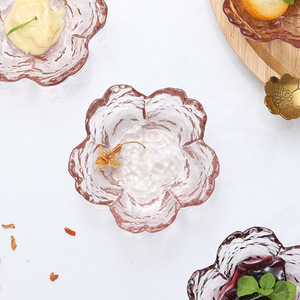 Petite Coupelle en Verre Style Nordique Incrustation Dorée, Bol à Sauce en Verre pour BBQ, Assaisonnement, Trempette, Coupelle Pétale de Fleur, Plat à Assaisonnement en Verre - Product Image 2