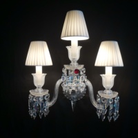 Appliques murales à 5 ampoules, appliques murales en cristal, luminaires muraux classiques de luxe pour villa