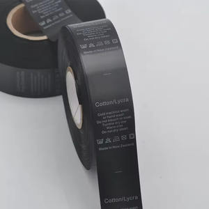 Étiquette de soin des vêtements lavable OEM <span class=keywords><strong>d</strong></span>'usine, imprimée par transfert thermique, en tissu polyester-coton, prix abordable, conception gratuite, livraison rapide - Product Image 2