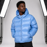 Veste matelassée unisexe streetwear pour homme, veste d'hiver à capuche avec fermeture éclair sur le devant pour homme