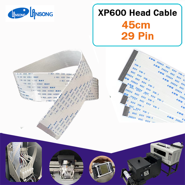 New Condition 29 Pin TX800 XP600 Inkjet Printer Cable 45cm Data & Nozzle Cable for DTF Eco Solvent UV Printer Solvent Ink