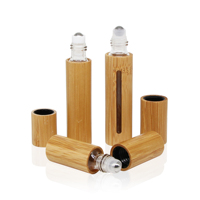 En stock, flacon à bille en bambou vide de 10 ml avec logo personnalisé, emballage en bambou pour cosmétiques