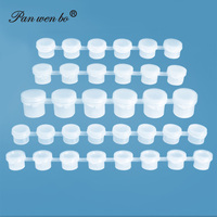 2/3/5/10ml 6/8 boîtes connectées Mini conteneur de peinture acrylique Bande de stockage Pot de peinture vide transparent avec couvercle