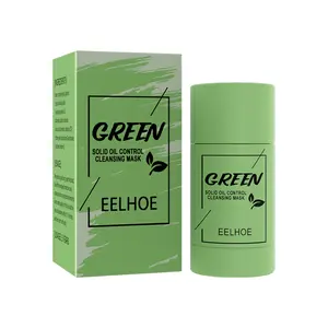 Groene Thee Aubergine Vitamine C Bamboe Houtskool Diepe Reinigende Zuiverende Olie Controle Gezicht Vaste Klei Masker Stick