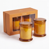 Vente en gros de pots en verre vides de luxe de 12 oz avec logo personnalisé, avec boîte, pour la fabrication de bougies, l'emballage de cadeaux et la décoration de la maison