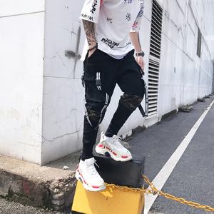 Pantalon de jogging slim en coton pour homme, style streetwear, camouflage patchwork, multi-poches avec bandes, nouvelle collection, vente en gros - Product Image 2