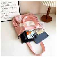 Mode canvas tas voor dames in Japanse stijl, fris zoet fruitpatroon, waterdichte draagbare draagtas met ritssluiting, crossbody tas