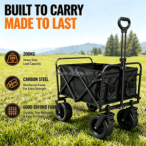Carrito <span class=keywords><strong>de</strong></span> Camping <span class=keywords><strong>Plegable</strong></span> Portátil Grande OEM con Ruedas Giratorias <span class=keywords><strong>de</strong></span> 360 Grados, Material <span class=keywords><strong>de</strong></span> Tela Oxford, Gran Capacidad para Acampar al Aire Libre - Product Image 1