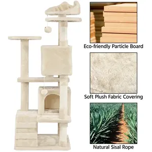 Gato árbol Honeypot casa de muñecas cepillo Treeluxury SISAL ecológico 4 niveles 102cm Hefeng tubo protector tapa trepador parte tubo - Product Image 4
