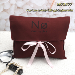 Custom Logo Burgundy High Quality Thick Cotton Dust Bag Cotton <b>Canvas</b> Gift Pouch Flap Twill Cotton Envelope Clothes Custom Size - Product Image 2