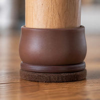 Protections de pieds de meubles en feutre de silicone marron, antidérapantes, pour chaises, canapés et tables, protège les sols des rayures