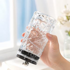 <b>Large</b> Capacity American Style Diamond Pattern Glass <b>Mug</b> Straw Cap-Thickened Wall Microwave Safe Office Travel Use Dishwasher - Product Image 3
