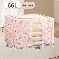 Boîte de rangement pliable en tissu Oxford 66L grande capacité, organiseur de vêtements imperméable avec poignée