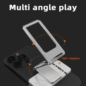 Back Fixed Clip <b>Foldable</b> Phone Holder Magnetic Metal Phone Support 360 Rotated Adjustable Desktop Phone Bracket for Travel - Product Image 2
