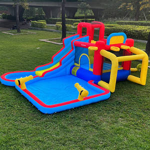 Château gonflable de maison de rebond de famille avec la glissière d'eau et la piscine pour l'aire de jeu des enfants - Product Image 3