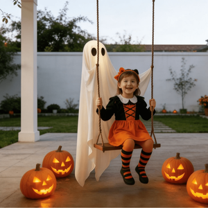 Decoración de Halloween, Fantasma Colgante de Plástico con Luces LED, Kit de Decoración para Fiestas Religiosas, Decoración de Otoño para Exteriores, Regalos - Product Image 2