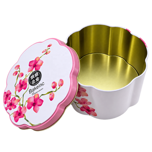 Boîte en métal en forme de fleur de qualité alimentaire, vide, avec couvercle, personnalisable, pour emballage de bonbons, chocolats et biscuits - Product Image 3