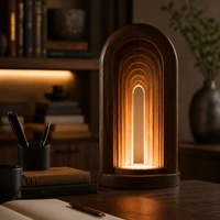 Artisanat en bois de noyer avec décorations arquées à dégradé intégré, objets décoratifs en bois pour chambres et bureaux