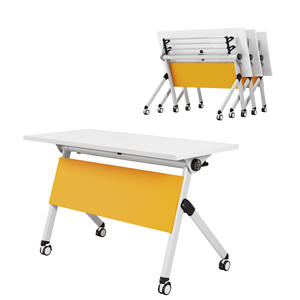 Muebles de Oficina al por Mayor, Juego de Mesa y Sillas Plegables Personalizables, Mesa Plegable con Ruedas para Reuniones y Capacitación - Product Image 2