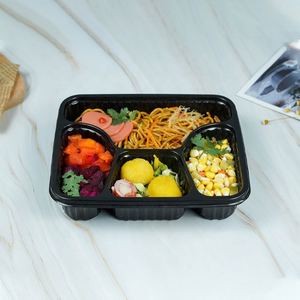 Boîte alimentaire en plastique à 4 compartiments, prix usine, vente en gros, jetable, pour nouilles, compatible micro-ondes - Product Image 1