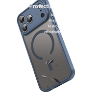Coques de téléphone portable 17 en TPU+PC magnétique mat effet soie, antichoc, robustes, compatibles multi-marques, avec protection arrière givrée